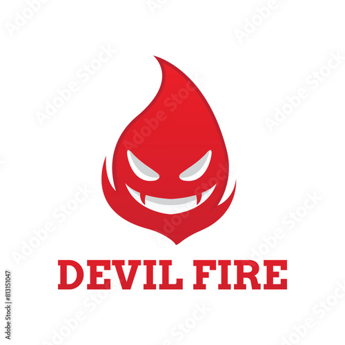 bad fire mascot esport logo design. Devil Fire and Devil Flame Logo.