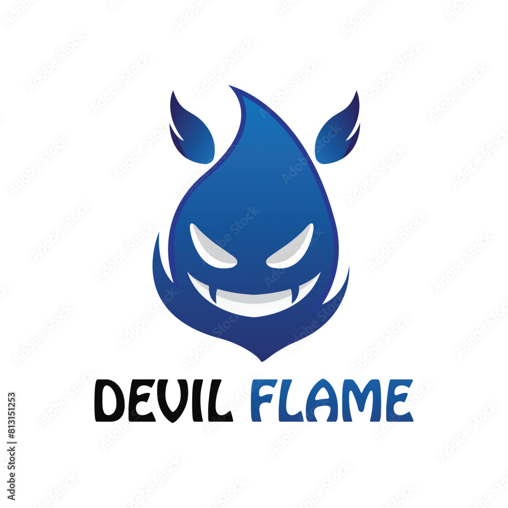 Obraz premium bad fire mascot esport logo design. Devil Fire and Devil Flame Logo.