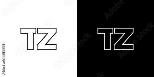 Letter T and Z, TZ logo design template. Minimal monogram initial based logotype. photo
