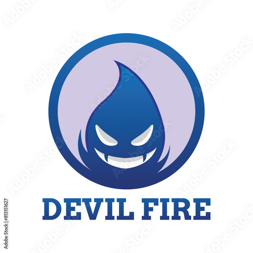 bad fire mascot esport logo design. Devil Fire and Devil Flame Logo.