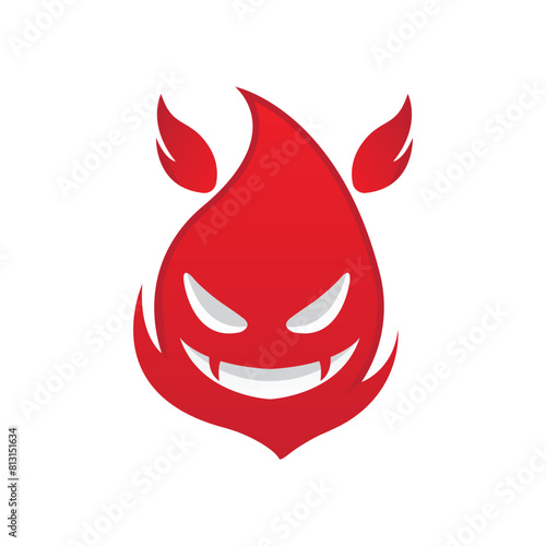 bad fire mascot esport logo design. Devil Fire and Devil Flame Logo.