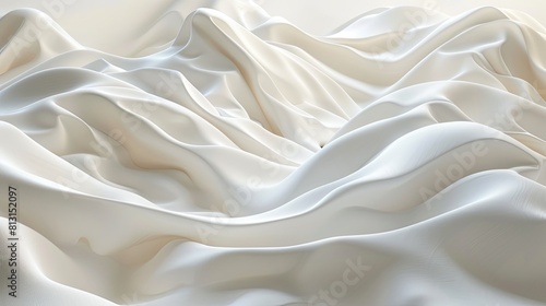 White silk fabric with smooth waves.
