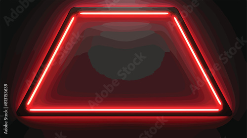 Neon triangle red light Vector electric frame. 2d f