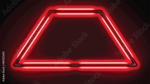 Neon triangle red light Vector electric frame. 2d f
