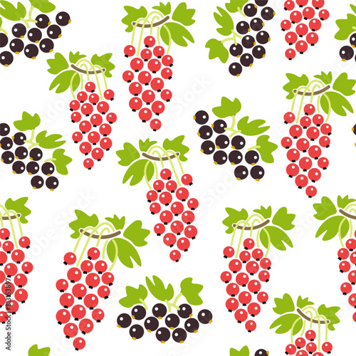 color isolated seamless pattern currant berries in flat shape style in vector. template for backdrop textile wallpaper wrapping background print decor design