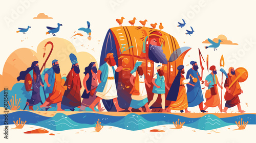 Old Testament exodus israelites of Egypt with Moses