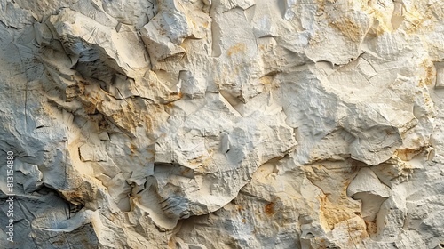 The photo shows a rough, textured rock surface in close-up