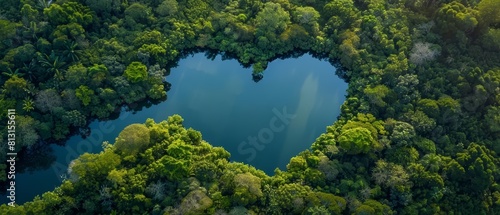 A heartshaped oasis in pristine nature speaks to the urgent need for environmental conservation