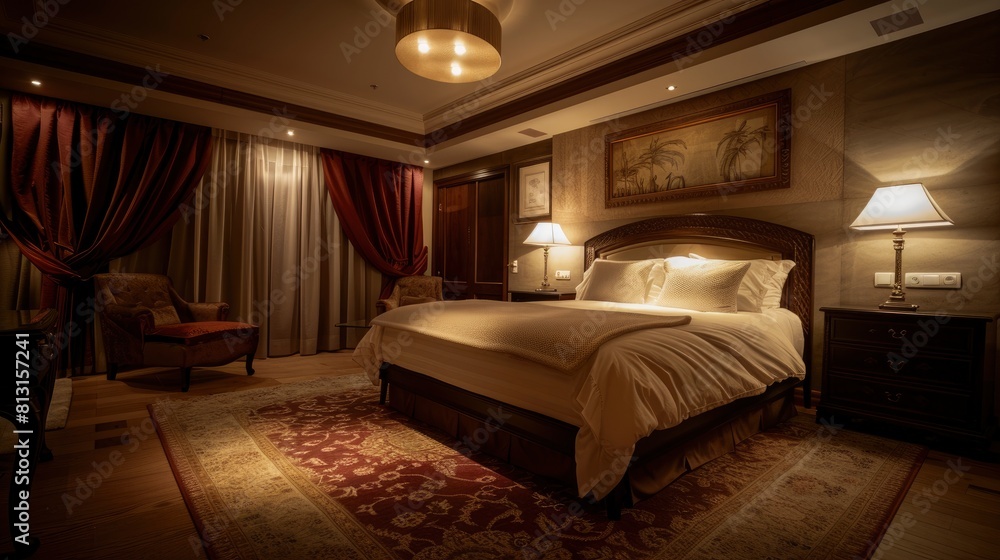 Experience The Warmth And Comfort Of A Spacious And Inviting Warm Bedroom, Enveloping You In A Cocoon Of Relaxation And Tranquility