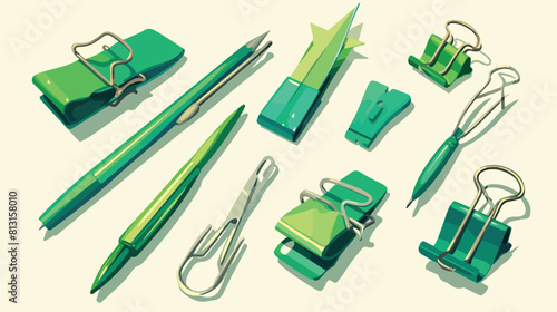 Paper clips an office or school stationary equipmen photo