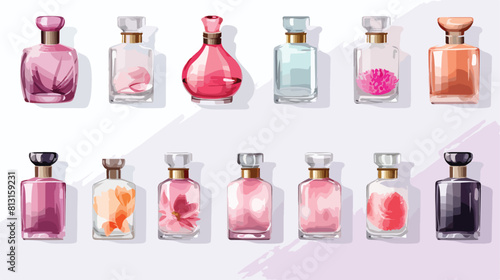 Perfume bottles or fragrance containers of various