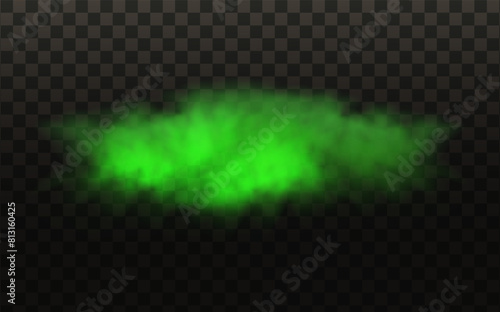 Green stink bad smell, smoke or poison gases,chemical toxic vapour.Vector realistic set of stench breath or sweat odor isolated on transparent checkered background.
