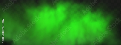 Green stink bad smell, smoke or poison gases,chemical toxic vapour.Vector realistic set of stench breath or sweat odor isolated on transparent checkered background.
