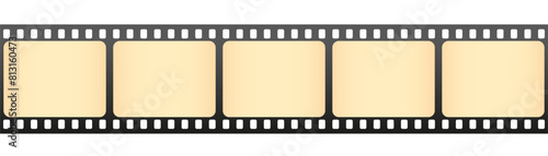 Film strip in vintage style. Old retro cinema movie strip. Video recording. Vector illustration
