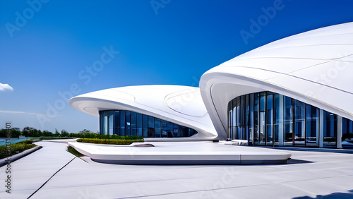 Modern Architectural Marvel - White Building with Contemporary Design with an elegant, modern structure