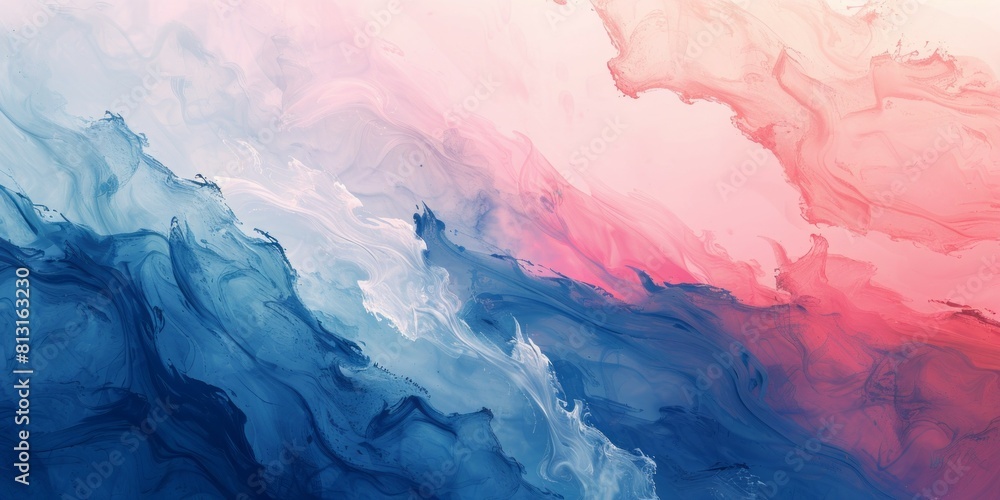 Fototapeta premium Abstract background of acrylic paint in blue and pink tones. Computer generated graphics.