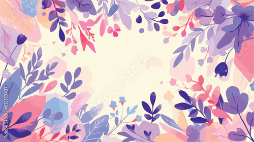 purple leaves abstract pattern in hexagonral frame