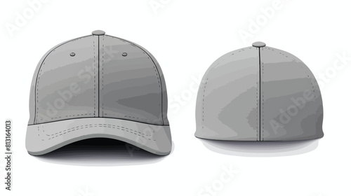 Realistic 3d baseball gray cap mock up and template