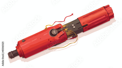 Realistic detailed 3d red detonate dynamite bomb st