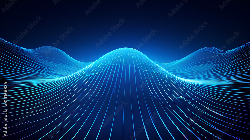 Dynamic Wave - Blue and Gold Abstract Background with Thick Lines Dynamic Wave - Blue and Gold Abstract Background with Thick Lines