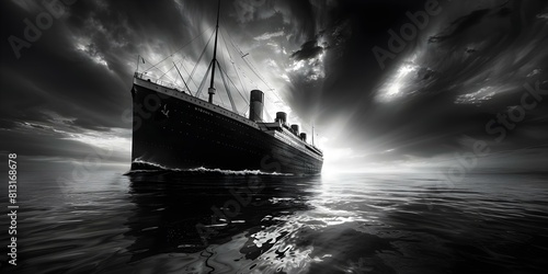 Capturing the Iconic Tragedy of RMS Titanic Through Black and White Photography. Concept Historical Photography, Black and White Photos, Titanic Tragedy, Iconic Images, Documenting History