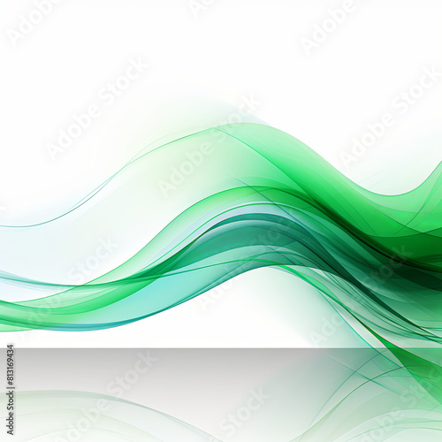 green abstract lines background top and white background design top
