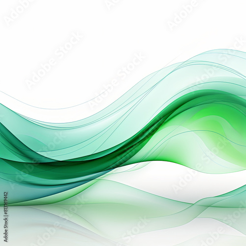 green abstract lines background top and white background design top 