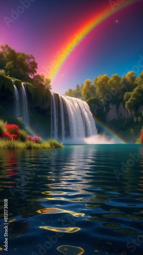 rainbow over water