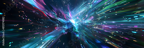 Futuristic Abstract Show: A Vivid Display of VJ Visual Effects