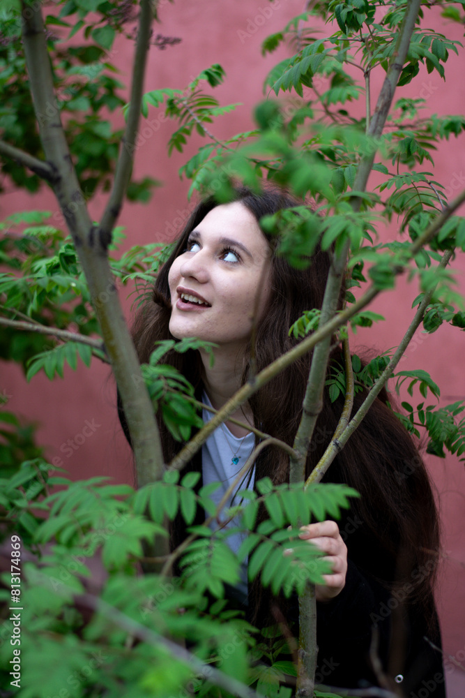portrait of a girl in trees portrait of a girl in trees