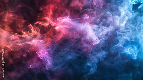Enigmatic Glow Captivating Smoke Swirls with Luminous Hues Abstract and Alluring Stock Image