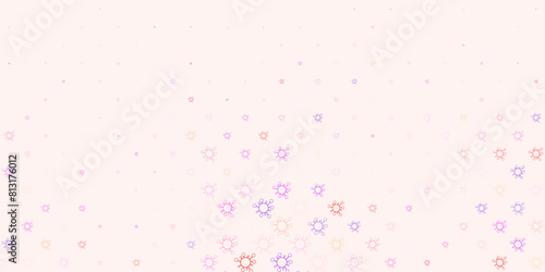 Light purple, pink vector template with flu signs.
