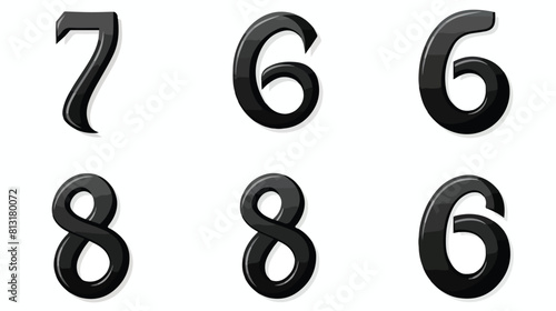 Set of black and white number six logo templates ve photo