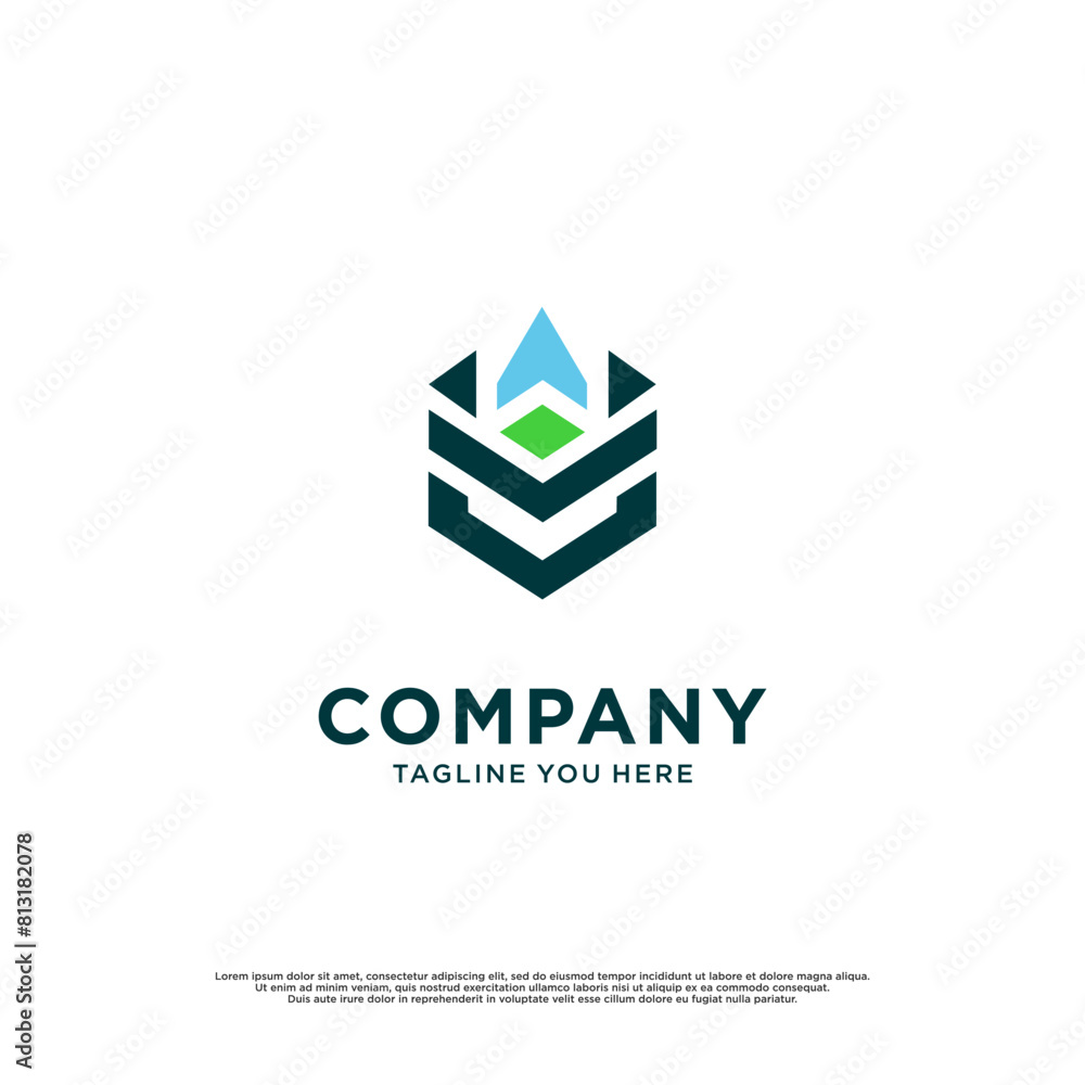 Logo for a construction company that maintains the balance of the natural environment Logo for a construction company that maintains the balance of the natural environment