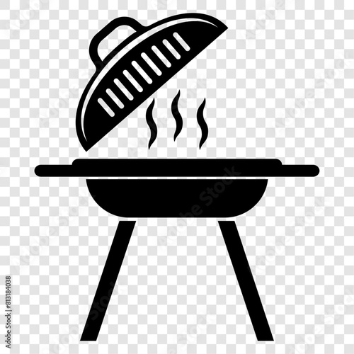 BBQ grill vector icon isolated on transparent background