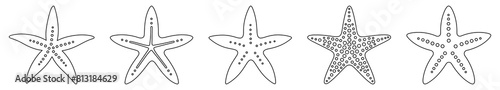 Starfish outlines icons. Vector illustration, EPS10