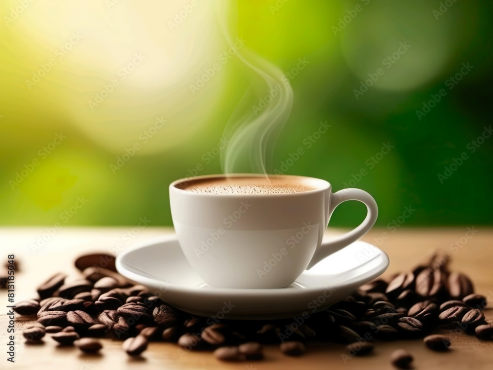 A cup of coffee with a cup of coffee on top of it A cup of coffee with a cup of coffee on top of it
