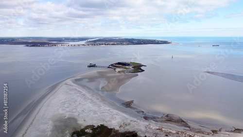 Fort Sumter National Monument 4k cinematic view, Charleston, South Carolina, United States.