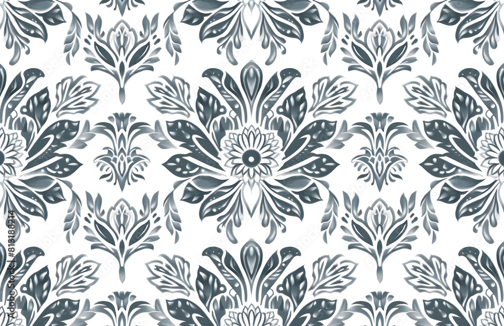 seamless pattern featuring traditional Indian motifs such as boho floral, textile printing. one solid and cohesive pattern.