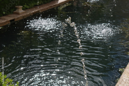 Fountan at Gardens of the Generalife in Spain, part of the Alhambra 