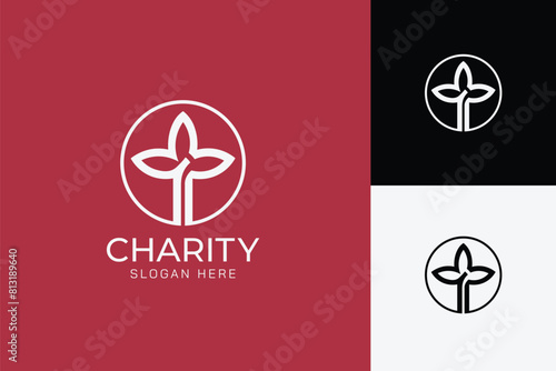Charity Foundation vector logo design illustration