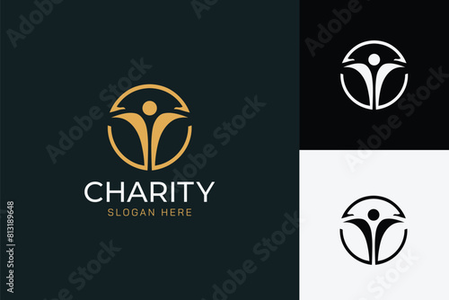 Charity Foundation vector logo design illustration