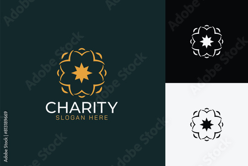 Charity Foundation vector logo design illustration