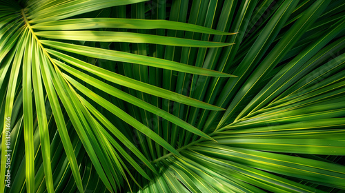 Close Up of a Green Palm Leaf