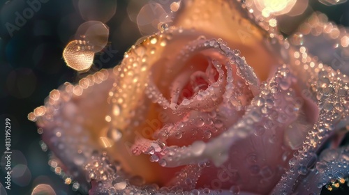 Sparkles shining diamonds covered rose wallpaper background