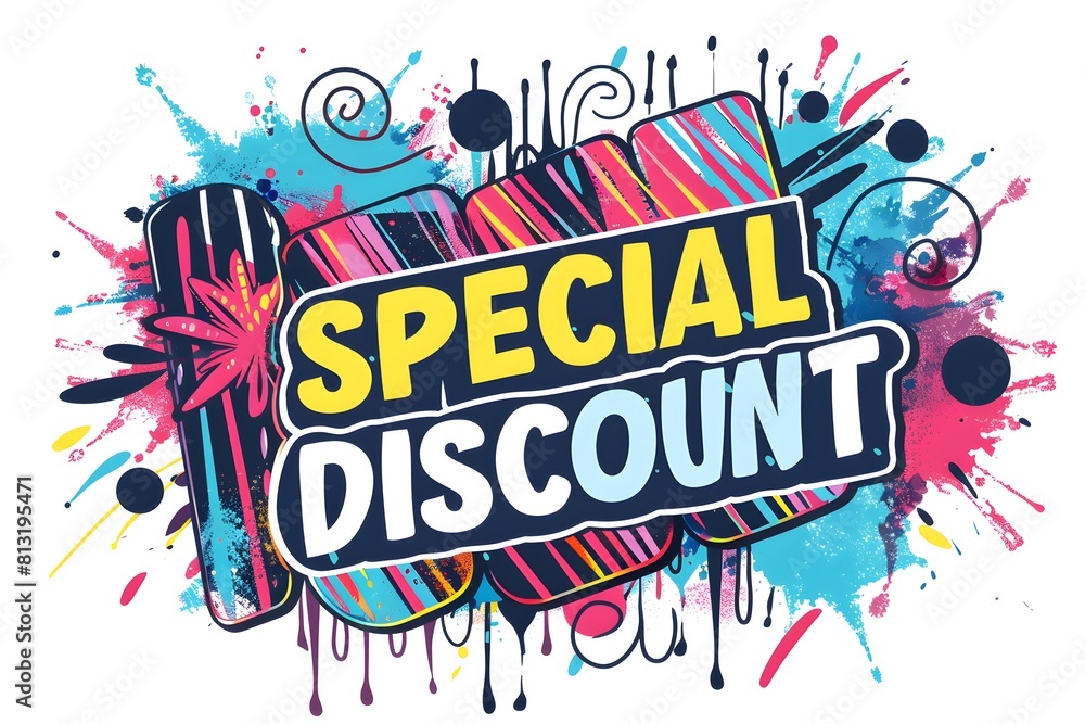 Colorful discount sale podium. Special offer composition. AI Generative
