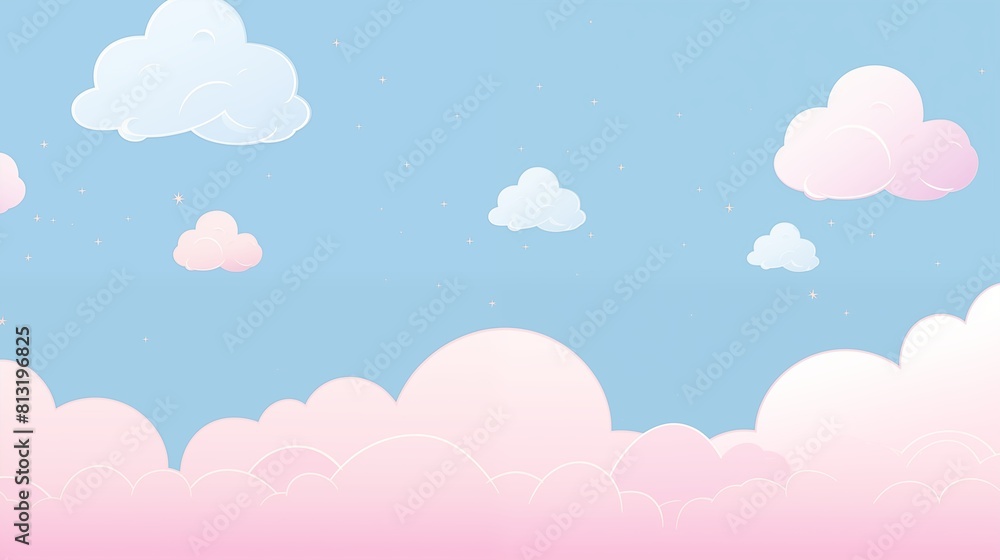 Serene Pastel Cloudscape with Gentle Animation - A Dreamy Digital Sky