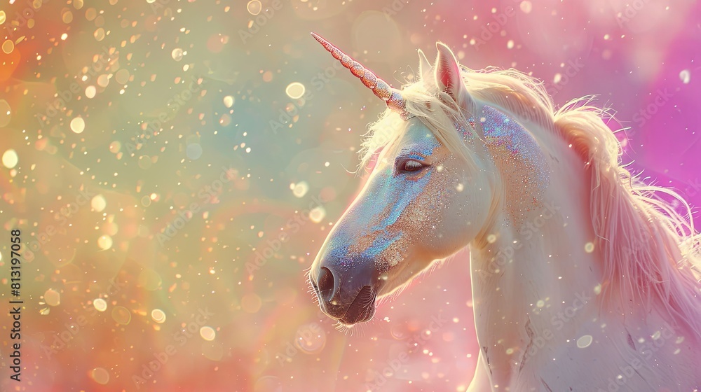 Unicorn magic horse with shining sparkle horn wallpaper background
Unicorn magic horse with shining sparkle horn wallpaper background