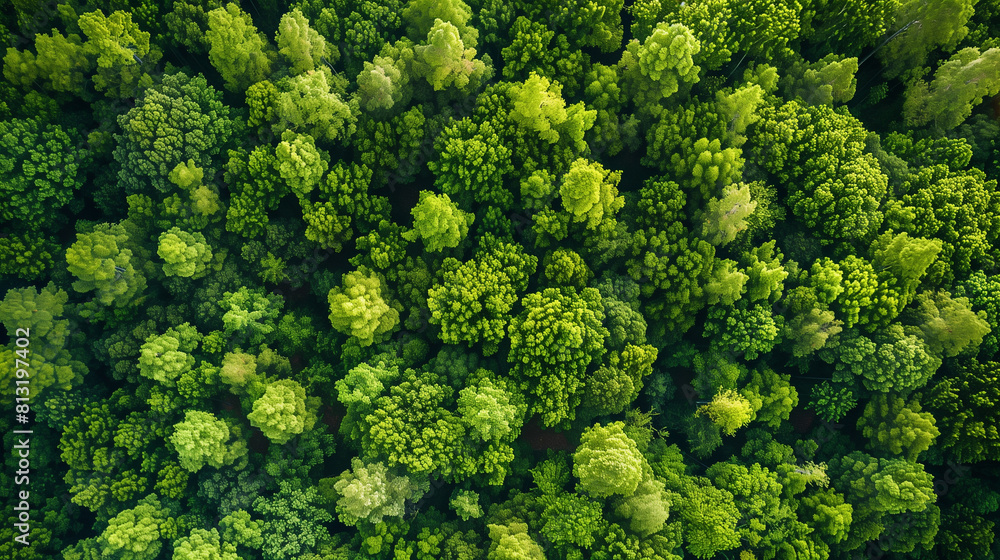 Aerial View of a Green Forest