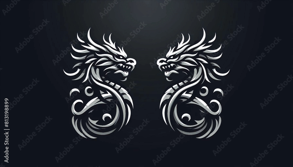 Double fierce dragon logo Double fierce dragon logo